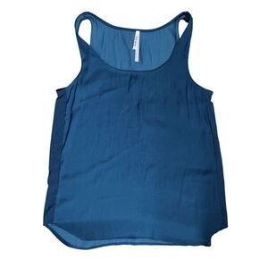 Soma Teal Sleeveless Tank Top Lace Side Panels Lightweight Size S